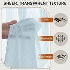 Outdoor Curtains for Patio Blue Sheer Curtains 95 Inches Long 2 Panels Set with Zipper Top & Bottom Grommet, alternate view 2