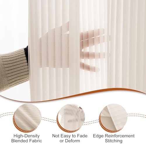 Outdoor Curtains for Patio Cream Sheer Curtains 95 Inches Long 2 Panels Set with Zipper Top & Bottom Grommet, alternate view