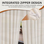 Outdoor Curtains for Patio Cream Sheer Curtains 95 Inches Long 2 Panels Set with Zipper Top & Bottom Grommet, alternate view