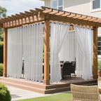 Outdoor Curtains for Patio Grey Sheer Curtains 108 Inches Long 2 Panels Set with Zipper Top & Bottom Grommet