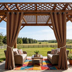 Outdoor Curtains for Patio Waterproof, 1 Panel Non-See-Through Linen Curtains with Grommet Top Indoor Outdoor, alternate view