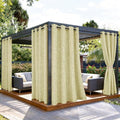 Outdoor Curtains for Patio Waterproof, 1 Panel Non-See-Through Linen Curtains with Grommet Top Indoor Outdoor