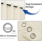 Outdoor Curtains for Patio Waterproof, 1 Panel Non-See-Through Linen Curtains with Grommet Top Indoor Outdoor, alternate view