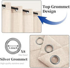 Outdoor Curtains for Patio Waterproof, 1 Panel Non-See-Through Linen Curtains with Grommet Top Indoor Outdoor, alternate view