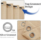 Outdoor Curtains for Patio Waterproof, 2 Panels Non-See-Through Linen Curtains with Grommet Top Indoor Outdoor, alternate