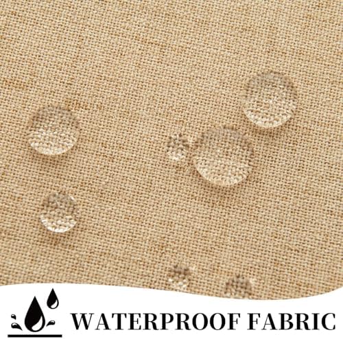 Outdoor Curtains for Patio Waterproof, 2 Panels Non-See-Through Linen Curtains with Grommet Top Indoor Outdoor, alternate