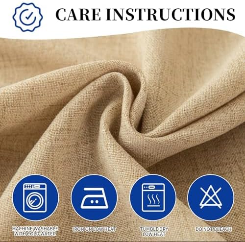 Outdoor Curtains for Patio Waterproof, 2 Panels Non-See-Through Linen Curtains with Grommet Top Indoor Outdoor, alternate