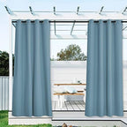 Outdoor Curtains for Patio Waterproof Extra Wide 2 Panels, Rustproof Grommet Indoor Outdoor Porch Curtains &