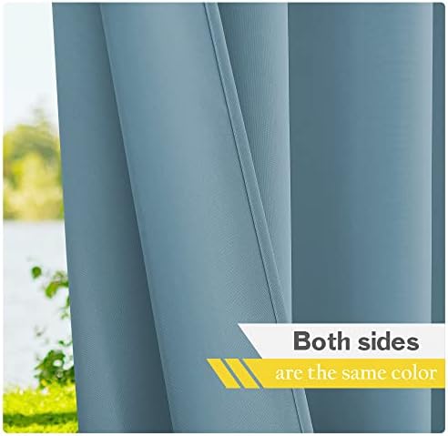 Outdoor Curtains for Patio Waterproof Extra Wide 2 Panels, Rustproof Grommet Indoor Outdoor Porch Curtains &, alternate view