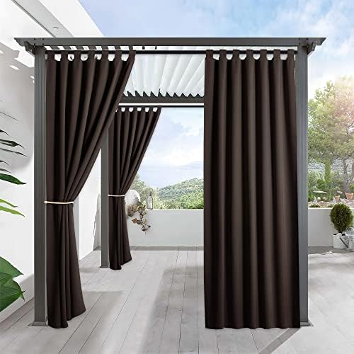 Outdoor Curtains for Patio Waterproof Tab Top Block Sunlight Thermal Insulated Privacy Assured Thick Outside