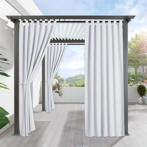 Outdoor Curtains for Patio Waterproof Tab Top Block Sunlight Thermal Insulated Privacy Assured Thick Outside