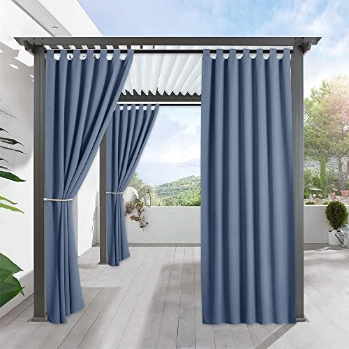 Outdoor Curtains for Patio Waterproof Tab Top Block Sunlight Thermal Insulated Privacy Assured Thick Outside