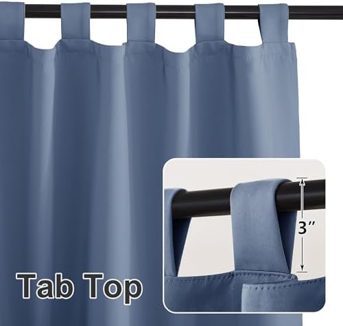 Outdoor Curtains for Patio Waterproof Tab Top Block Sunlight Thermal Insulated Privacy Assured Thick Outside, alternate view