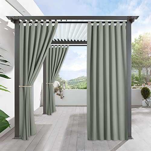 Outdoor Curtains for Patio Waterproof Tab Top Block Sunlight Thermal Insulated Privacy Assured Thick Outside