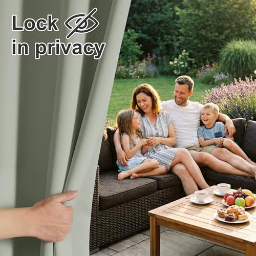 Outdoor Curtains for Patio Waterproof Tab Top Block Sunlight Thermal Insulated Privacy Assured Thick Outside, alternate view