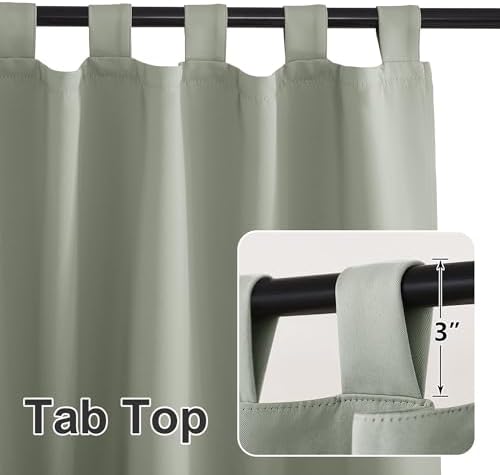 Outdoor Curtains for Patio Waterproof Tab Top Block Sunlight Thermal Insulated Privacy Assured Thick Outside, alternate view