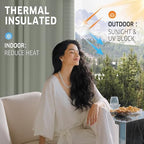 Outdoor Curtains for Patio Waterproof Tab Top Block Sunlight Thermal Insulated Privacy Assured Thick Outside, alternate view