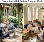 Outdoor Curtains for Patio Waterproof Tab Top Block Sunlight Thermal Insulated Privacy Assured Thick Outside, alternate view
