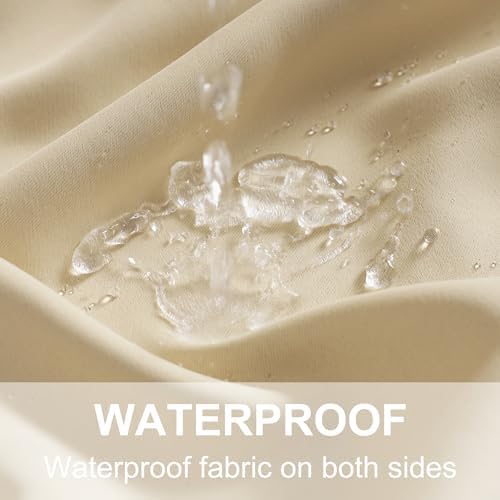 Outdoor Curtains for Patio Waterproof Tab Top Block Sunlight Thermal Insulated Privacy Assured Thick Outside, alternate view