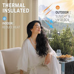 Outdoor Curtains for Patio Waterproof Tab Top Block Sunlight Thermal Insulated Privacy Assured Thick Outside, alternate view