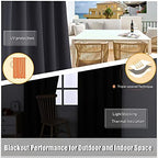 Outdoor Curtains for Patio Waterproof Weighted Blackout Blinds in Dark Grey, alternate view 5