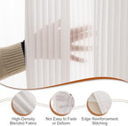 Outdoor Curtains for Patio White Sheer Curtains 108 Inches Long 2 Panels Set with Zipper Top & Bottom Grommet, alternate view