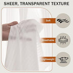 Outdoor Curtains for Patio White Sheer Curtains 84 Inches Long 2 Panels Set with Zipper Top & Bottom Grommet, alternate view