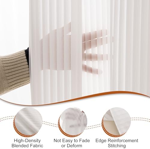 Outdoor Curtains for Patio White Sheer Curtains 95 Inches Long 2 Panels Set with Zipper Top & Bottom Grommet, alternate view