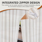 Outdoor Curtains for Patio White Sheer Curtains 95 Inches Long 2 Panels Set with Zipper Top & Bottom Grommet, alternate view