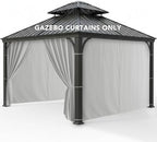 Outdoor Curtains Patio Waterproof with Zipper, 4-Panel, Silver in Silver