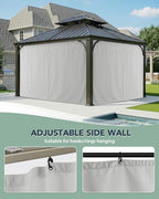 Outdoor Curtains Patio Waterproof with Zipper, 4-Panel, Silver in Silver, alternate view 6