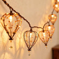 Outdoor Decorative String Lights, Beaded Copper Wire Teardrop Lantern String Lights, Incandescent Patio String