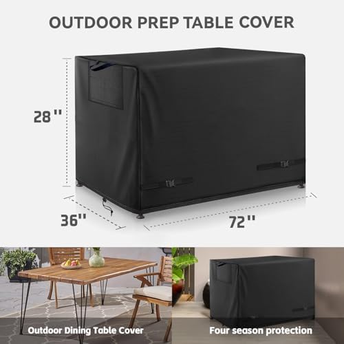 Outdoor Dining Table Cover for Patio Metal Steel Slat Table, alternate view 3