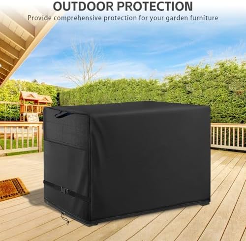 Outdoor Dining Table Cover for Patio Metal Steel Slat Table Black, alternate view 7