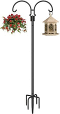 Outdoor Double Shepherds Hook with 5 Prong Base, 76 Inch, 1 Pack