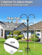 Outdoor Double Shepherds Hook with 5 Prong Base, 76 Inch, 1 Pack, alternate view 3