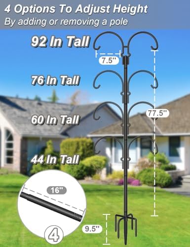 Outdoor Double Shepherds Hook with 5 Prong Base, 92 Inch, 2 Pack, alternate view 3