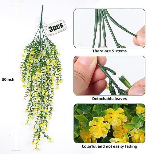 Outdoor Fake Hanging Plants, Draping Plant Vine, Faux Eucalyptus Leaf, alternate view 3