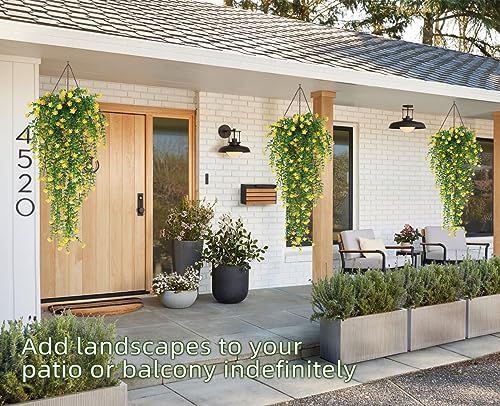 Outdoor Fake Hanging Plants, Draping Plant Vine, Faux Eucalyptus Leaf, alternate view 6