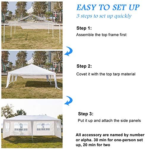 Outdoor Gazebo Canopy Wedding Party Tent Camping Shelter Commercial Instant Shelter Waterproof Tent with, alternate view 4