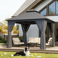 Outdoor Gazebo Canopy with Netting and Curtains 10'x10'