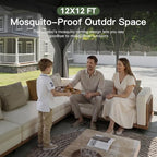 Outdoor Gazebo Canopy with Netting and Curtains 12'x12', alternate view 3