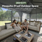 Outdoor Gazebo Canopy with Netting and Curtains 20'x10', alternate view 3
