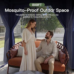 Outdoor Gazebo Canopy with Netting and Curtains 8'x8', alternate view 3