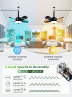 Outdoor Gazebo Ceiling Fan with Light and Remote, 18 Inch, Black in Black, alternate view 3