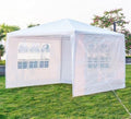 Outdoor Gazebo White Canopy with 3pcs sidewalls 10x10ft in 10x10ft
