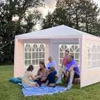 Outdoor Gazebo White Canopy with 3pcs sidewalls 10x10ft in 10x10ft, alternate view 6