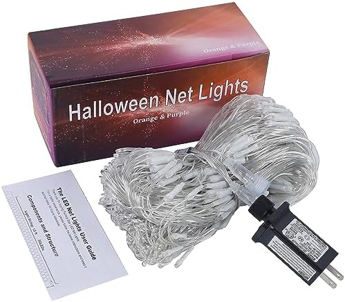 Outdoor Halloween Net Lights, 12FT x 5FT 360 LED Fairy String Light with 8 Lighting Modes, Connectable Light, alternate view
