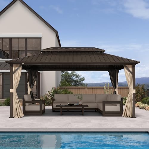 Outdoor Hardtop Gazebo 10' x 16' Galvanized Steel Aluminum