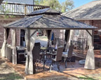 Outdoor Hardtop Gazebo 12' x 20' Galvanized Steel Bronze Finish